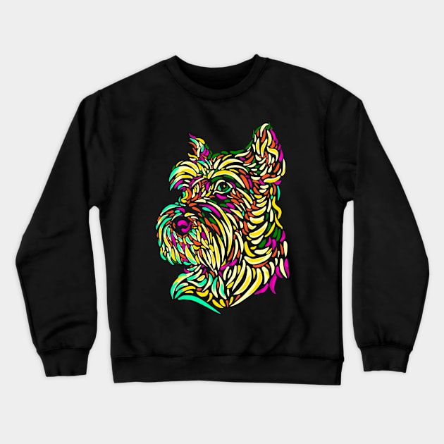 Yorkshire Terrier abstract art Crewneck Sweatshirt by BAJAJU